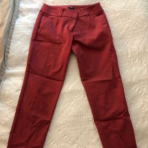 LOFT Straight Leg Dress Pants in Burnt Red
